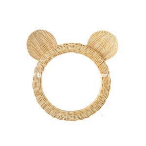 Handcrafted rattan mirror-Teddy Bear Mirror