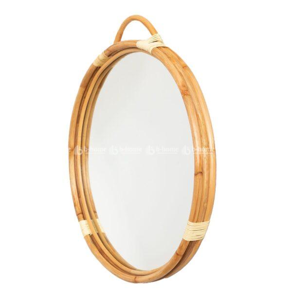 Handwoven Rattan Decorative Mirror - round