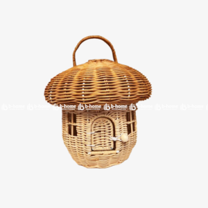 Handmade mushroom-shaped rattan basket