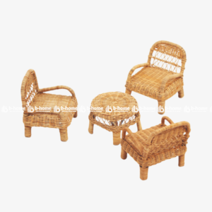 Handmade Rattan Children's Table and Chair Set (RT-BB01