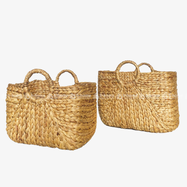 Handcrafted Water Hyacinth Basket With Handle