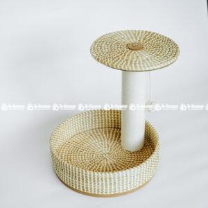 cat tree with scratching post and bed