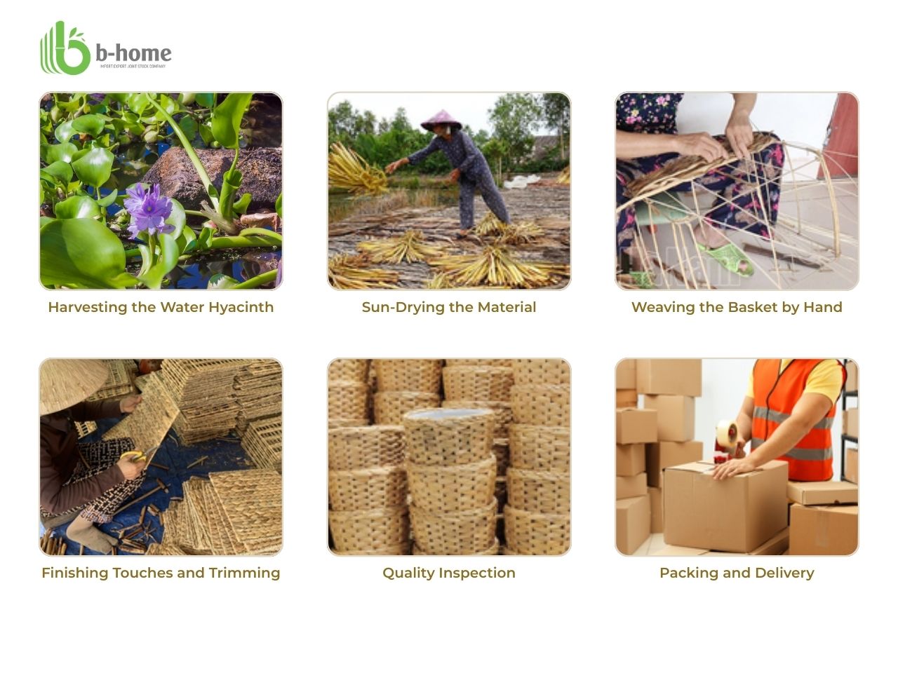 The Complete Production Process of Handmade Water Hyacinth Storage Baskets